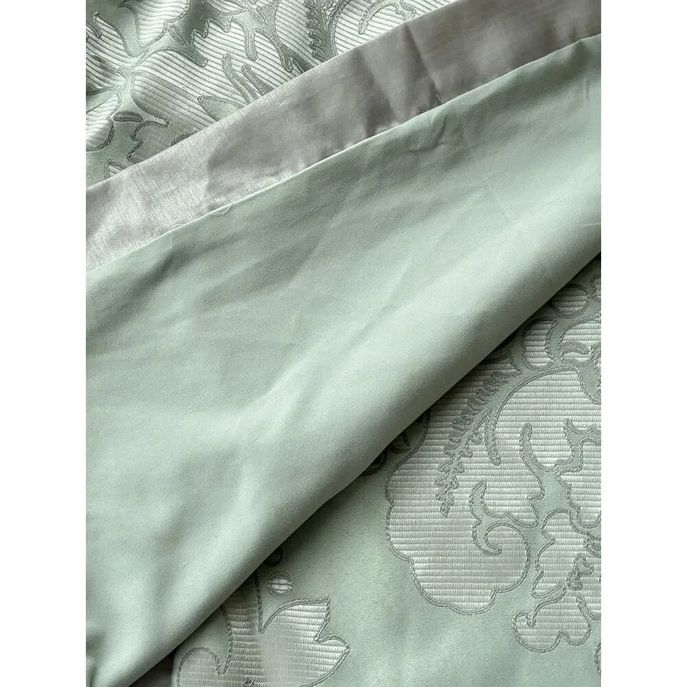 Martha Stewart Collection Mint Green & Silver Jacquard Damask Pillow Shams (2)